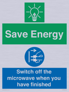 Save energy. Switch off the microwave when you have finished